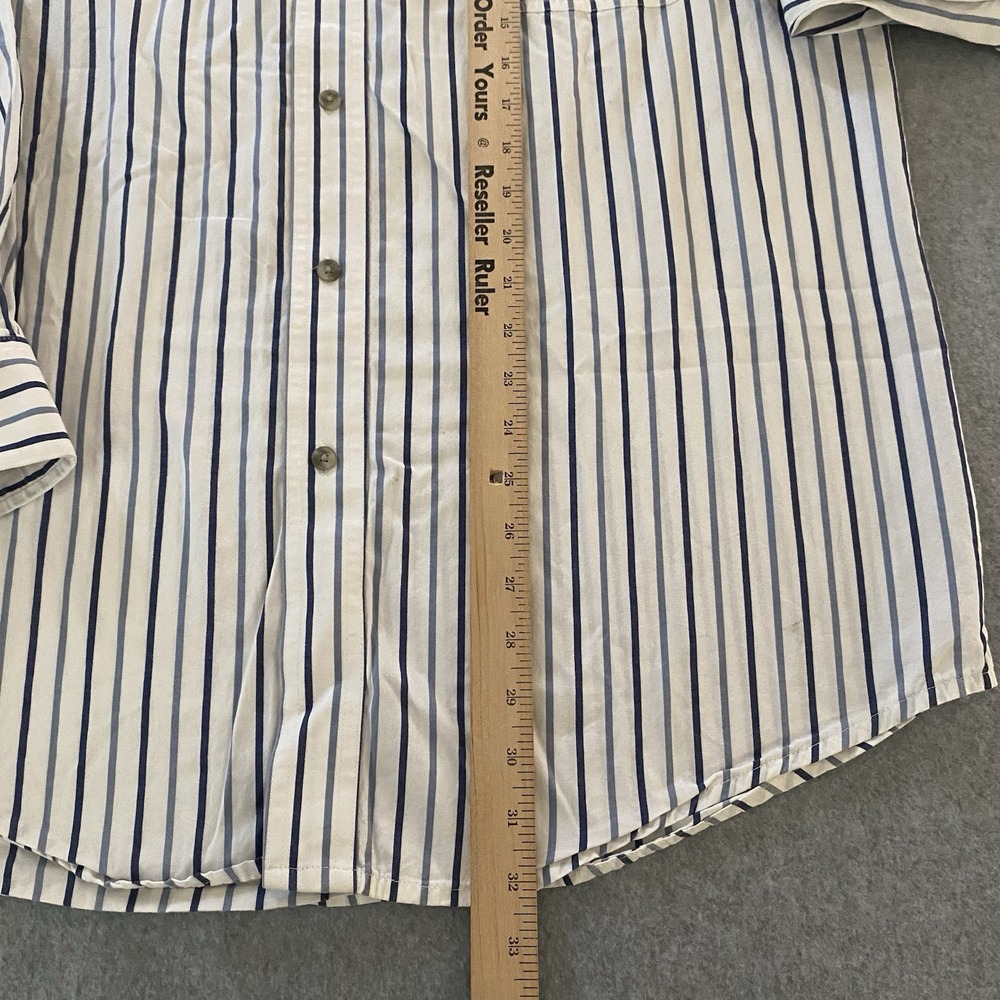 Wrangler Classic Button Up Long Sleeve Western Shirt Men's XL Blue White Striped - Picture 9 of 14